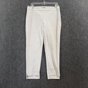 Lisette L Pants Women's 10 Light Gray Straight Slim Stretch Ankle Pull On Canada